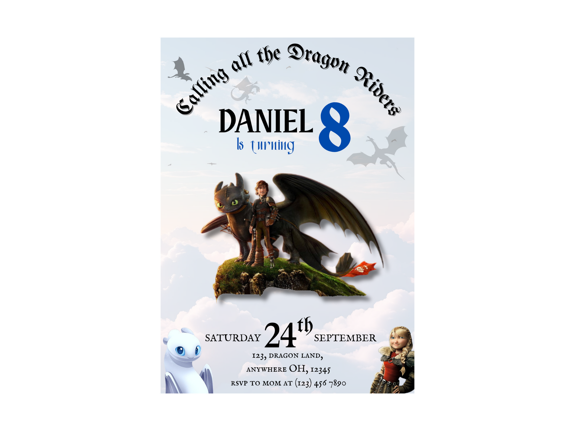 How to Train Your Dragon Birthday Invitation – Editable Viking Dragon Party Template – Digital Download for Boys