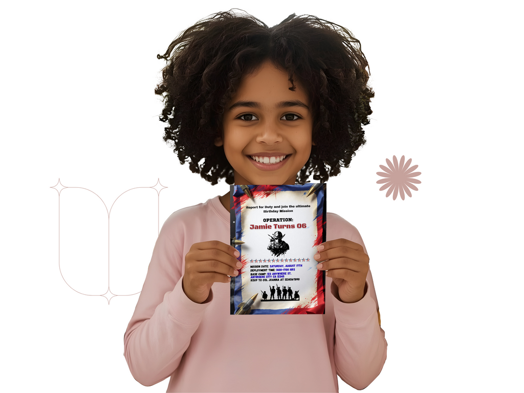 Child holding a certificate with a white background