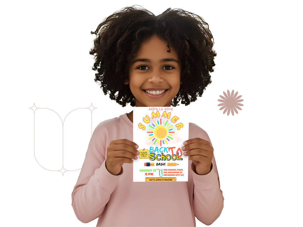 Back to School Bash Invitation | Colorful Editable Canva Party Template | Digital Download