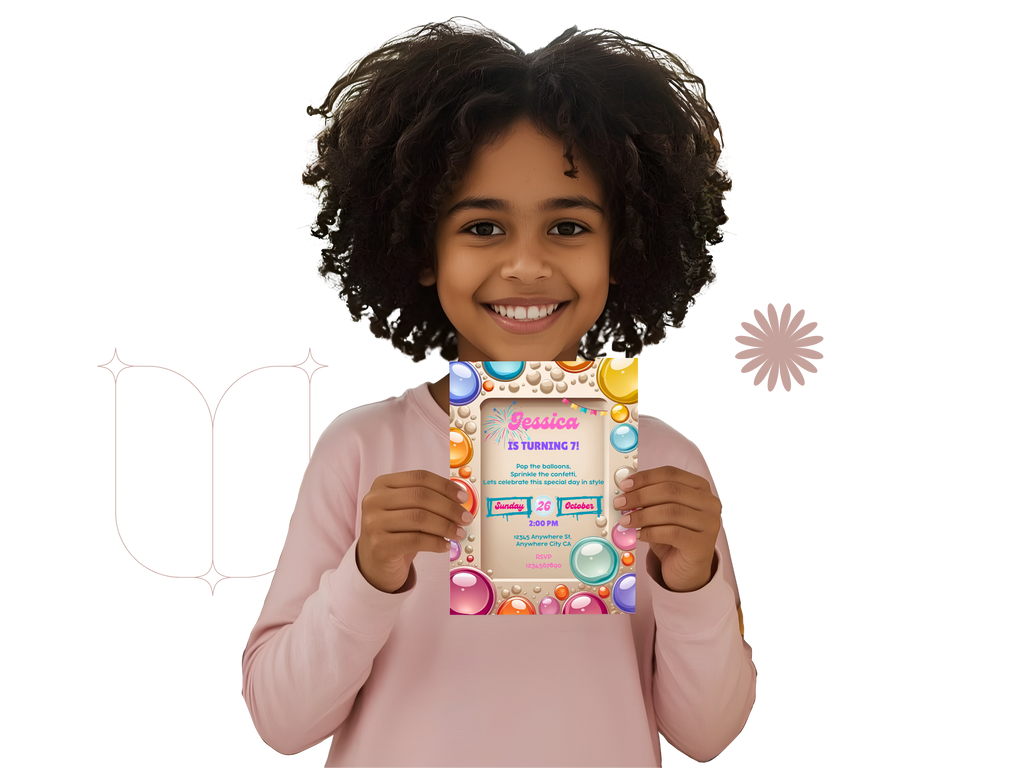 Child holding a colorful product package with a white background