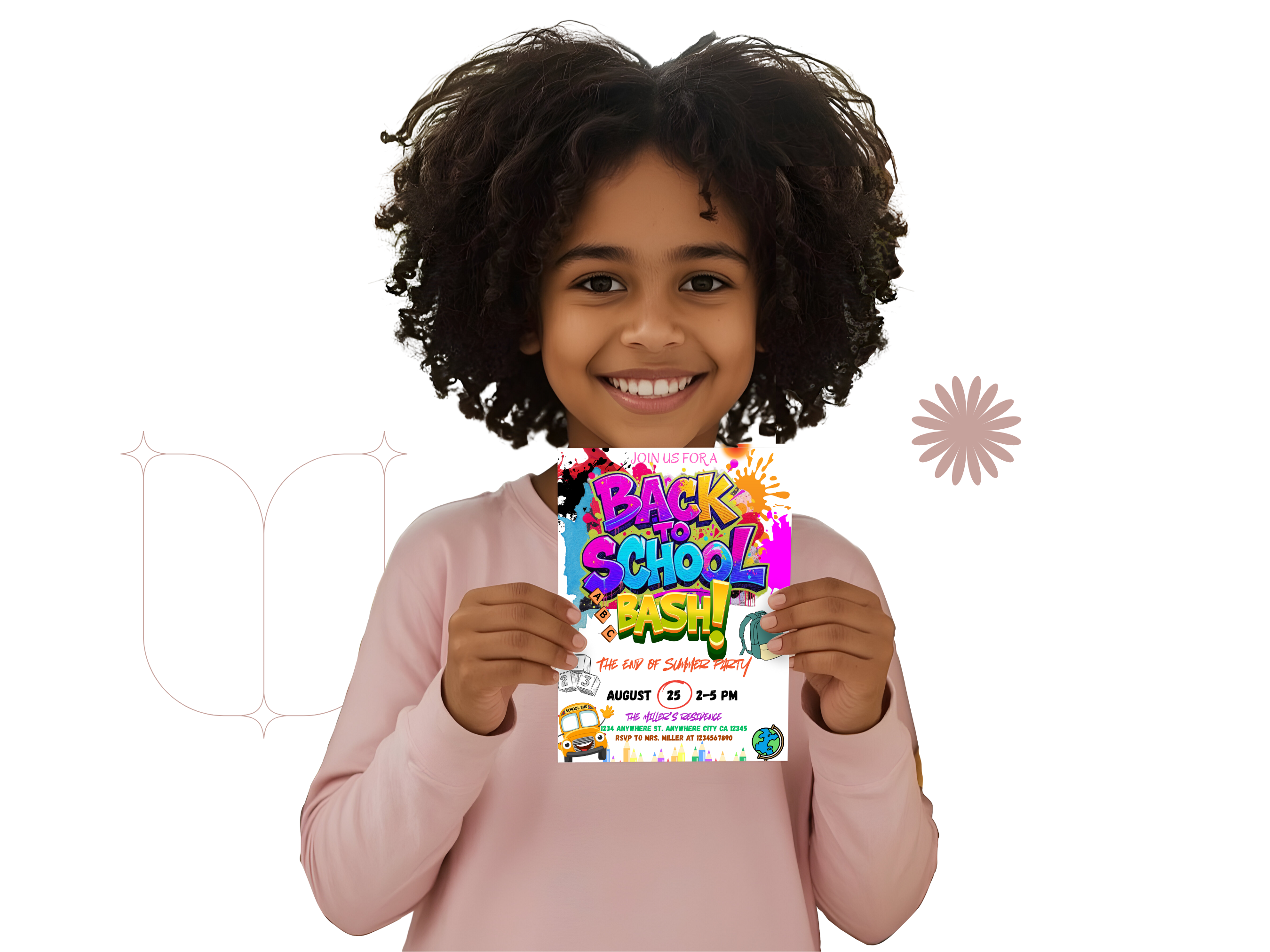 Back to School Bash Invitation | Colorful Editable Party Canva Template | Digital Download